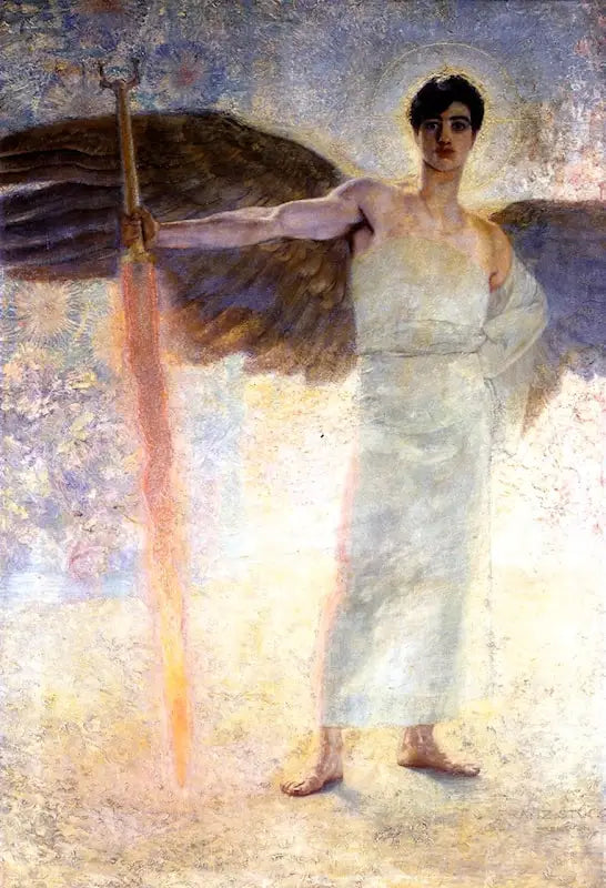 Anděl se zářícím mečem - Franz von Stuck