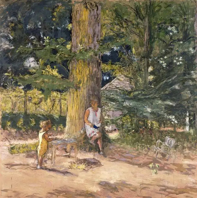 Antoinette David-Weill a její synovec Maurice Lambiotte v Mareil-le-Guyon, projekt - Édouard Vuillard