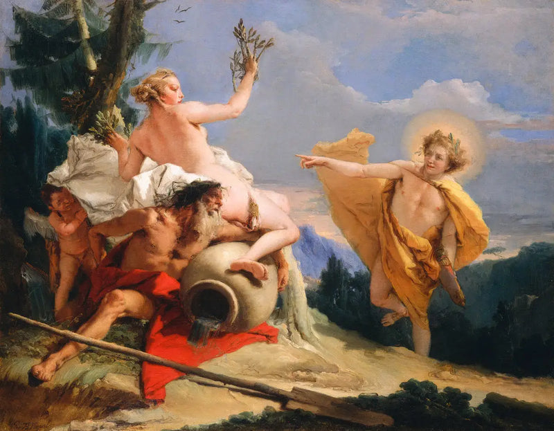 Apollon pronásledující Dafné - Giovanni Battista Tiepolo