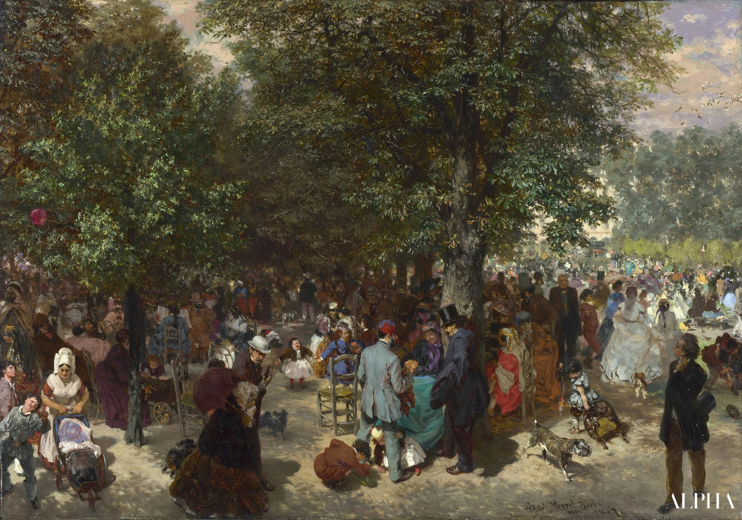 Reproduction du tableau « Après-midi dans les jardins des Tuileries - Adolph von Menzel » par Alpha Reproduction en peinture à l’huile