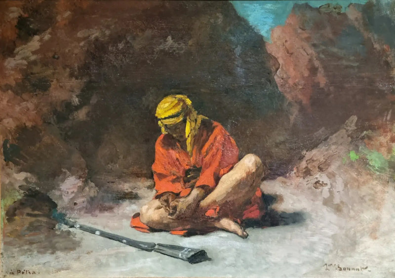 Arábie odstraňující trn ze své nohy - Léon Bonnat