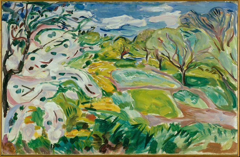 Ovocné stromy v květu ve větru - Edvard Munch