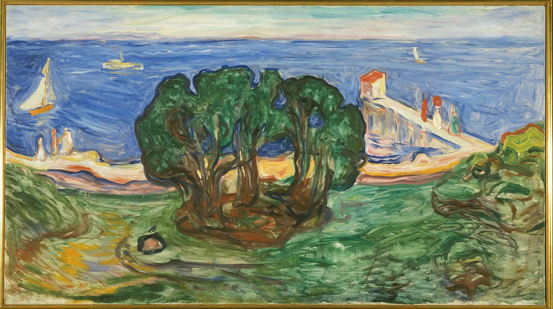 Stromy na pláži (Frise Linde) - Edvard Munch