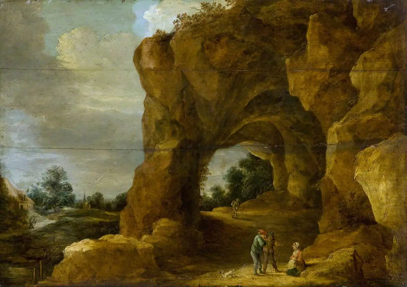 Skalní arche s postavami - David Teniers mladší