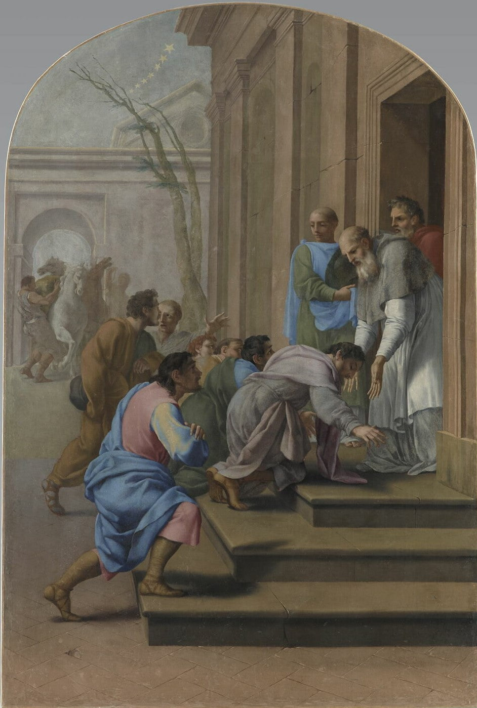 Arrivée de saint Bruno à Grenoble chez saint Hugues - Eustache Le Sueur - Alpha Reproduction