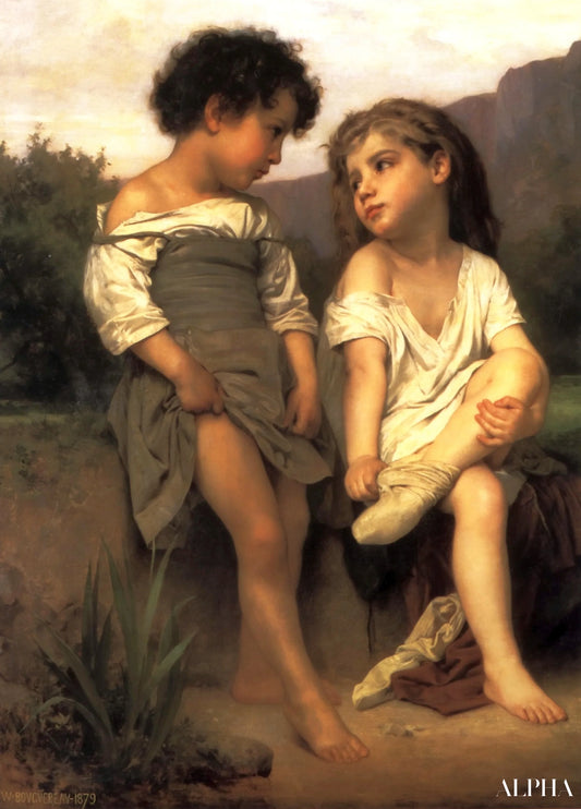 Au bord du ruisseau - William Bouguereau - Reproductions de tableaux et peintures haut de gamme