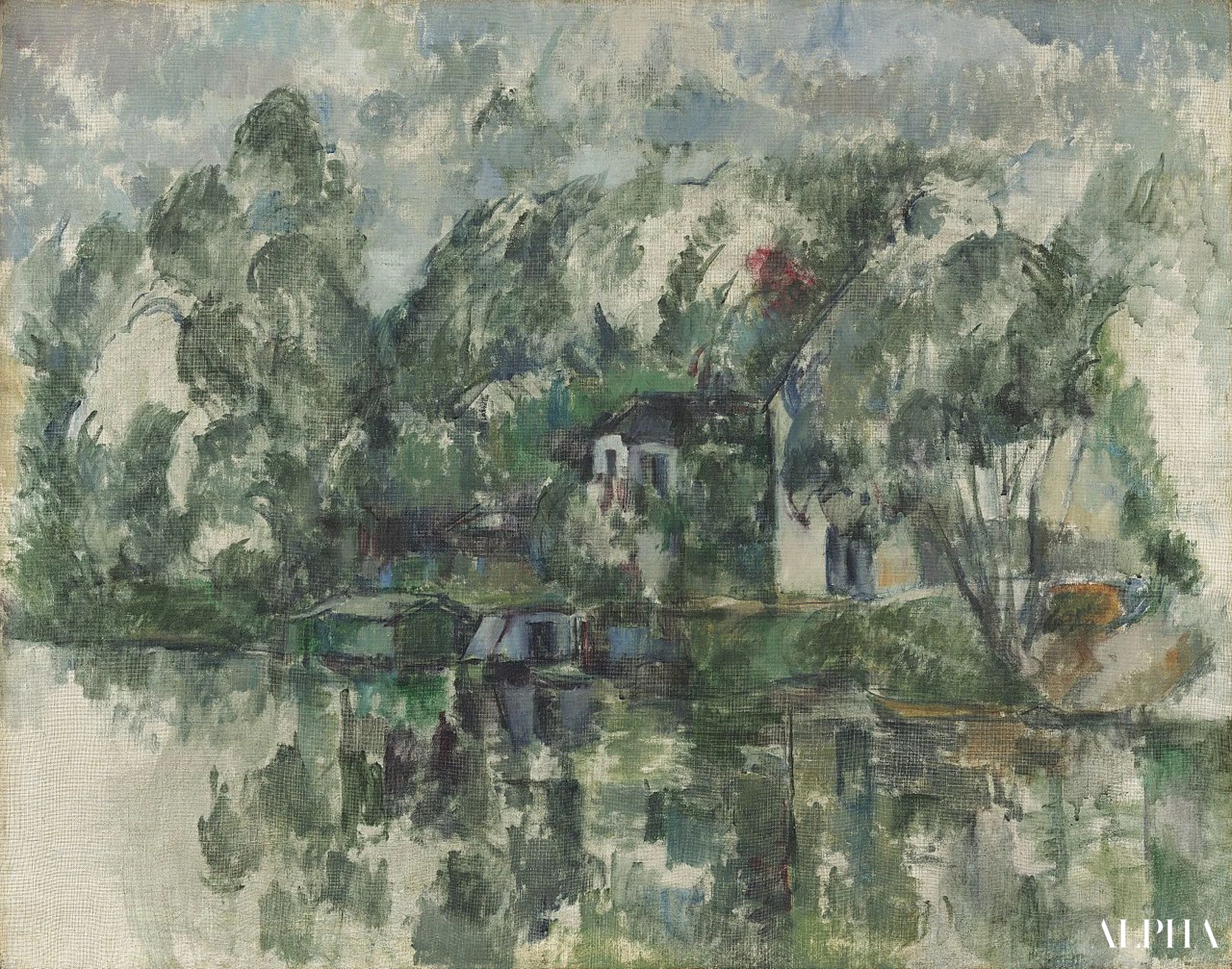 Au bord d'une rivière - Paul Cézanne - Reproductions de tableaux et peintures haut de gamme