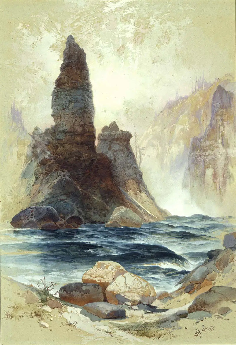 Nad vodopády Tower, Yellowstone - Thomas Moran
