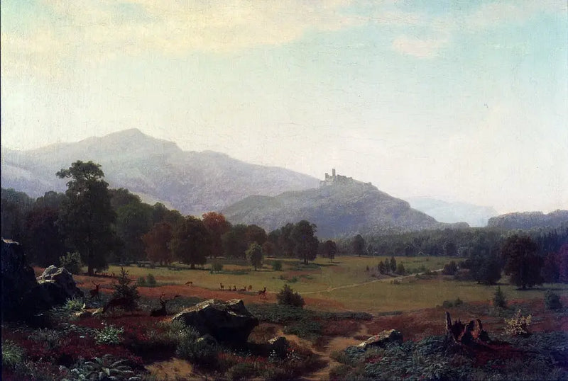 Podzim na loukách Conway směrem k horám Washington, New Hampshire - Albert Bierstadt