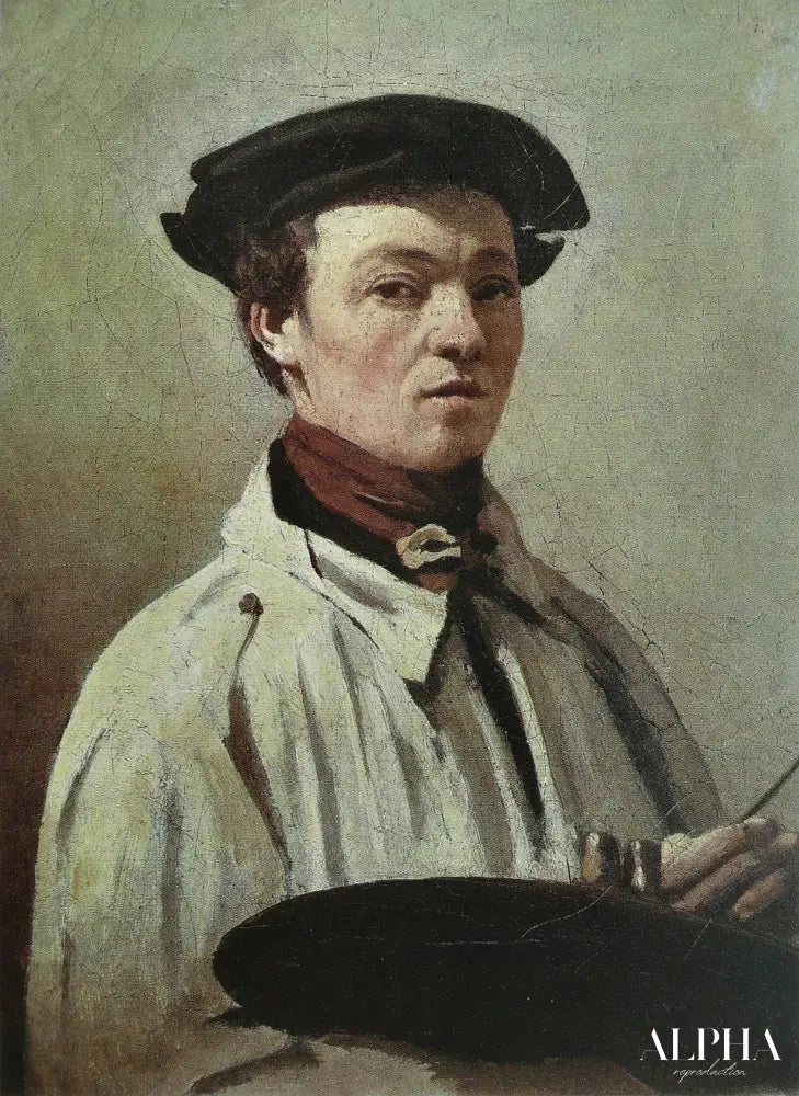 Autoportrait, la palette à la main - Camille Corot - Reproductions de tableaux et peintures haut de gamme