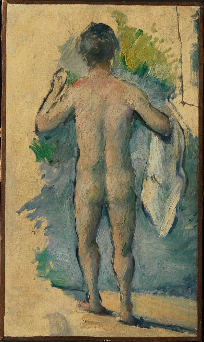 Stojící koupající se, pohled zezadu - Paul Cézanne