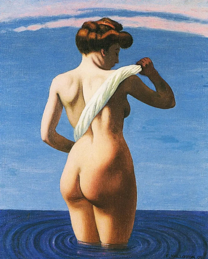 Baigneuse de dos s'essuyant avec un linge roulé - Félix Vallotton
