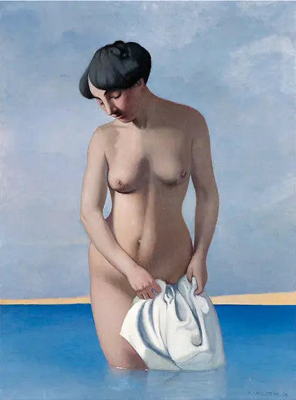 Koupající se s tváří, šedé pozadí - Félix Vallotton