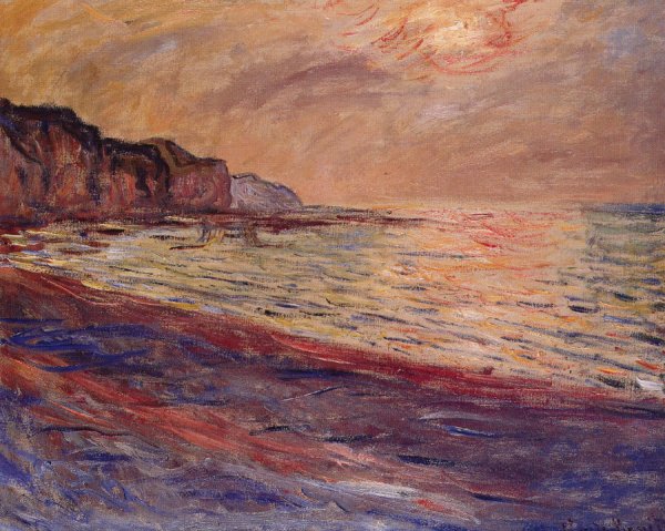 Západ slunce v Pourville Claude Monet (1882)