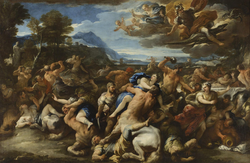 Bitva mezi Lapitami a Kentaury - Luca Giordano