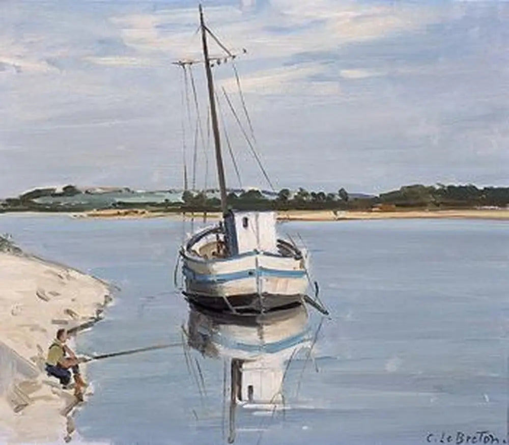 Bateau blanc sur la Loire - Jules Breton - Alpha Reproduction