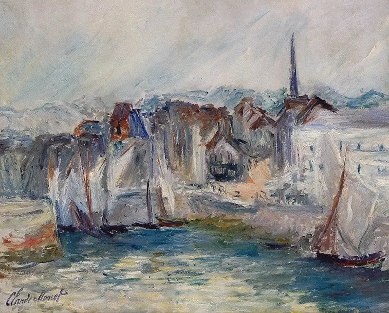 Lodě v přístavu Honfleur - Claude Monet