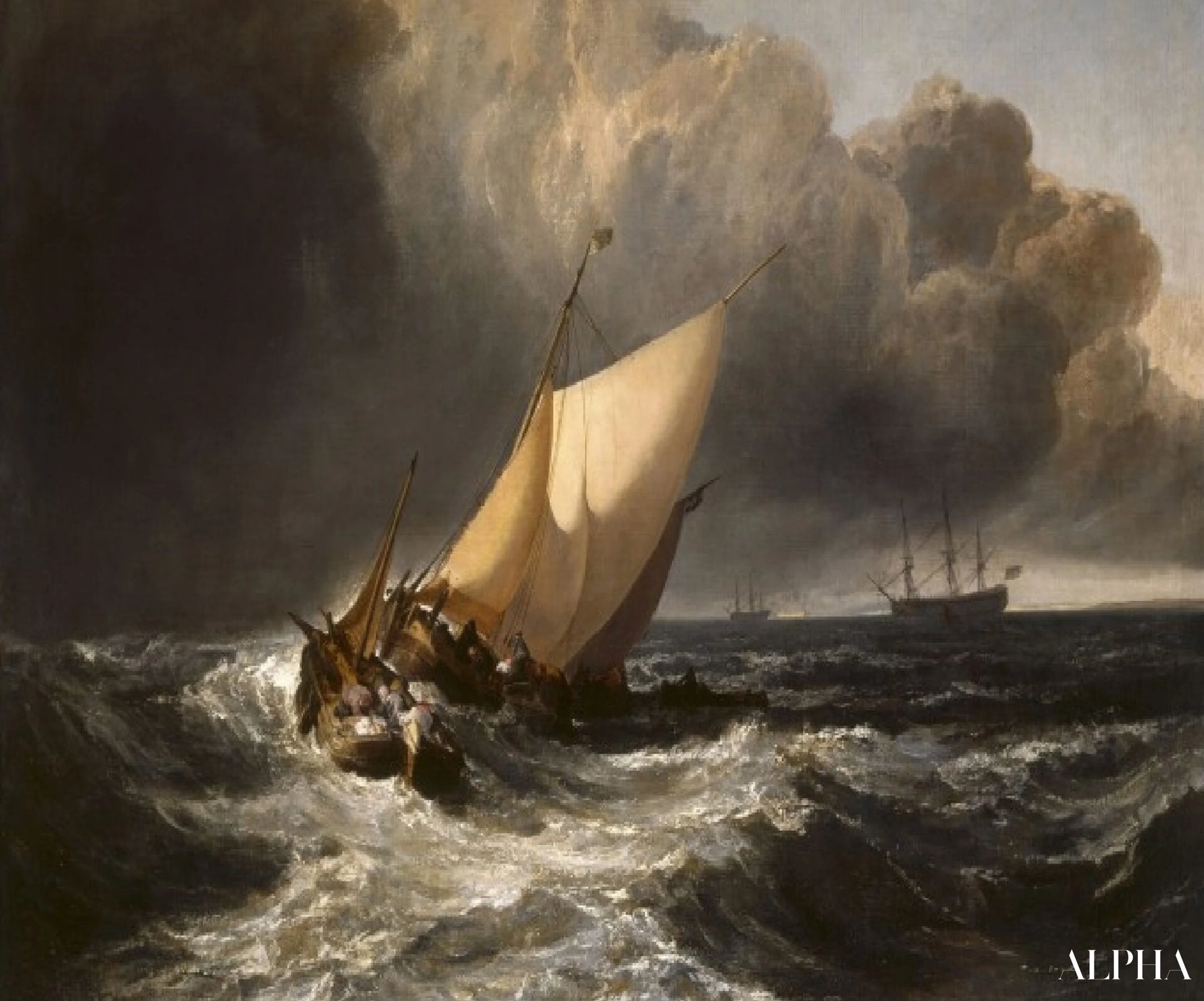 Bateaux hollandais dans la tempête - William Turner - Reproductions de tableaux et peintures haut de gamme