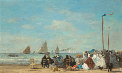 🏖️ Plážová scéna v Trouville – Eugène Boudin (1863)