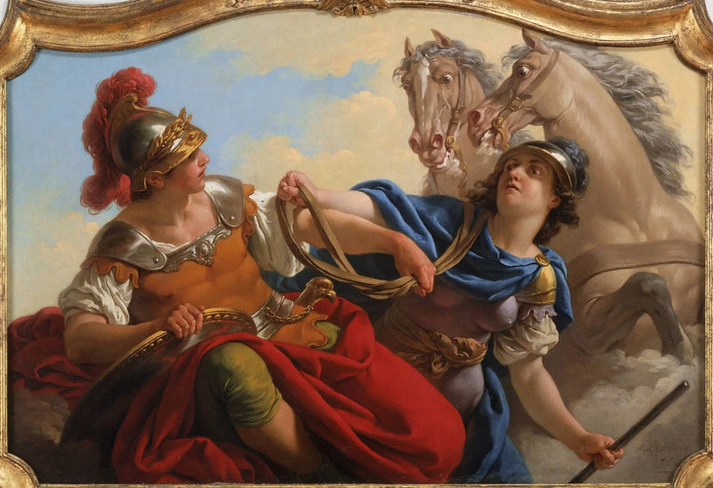 Bellone představující otěže svých koní na Marsu - Louis Jean François Lagrenée