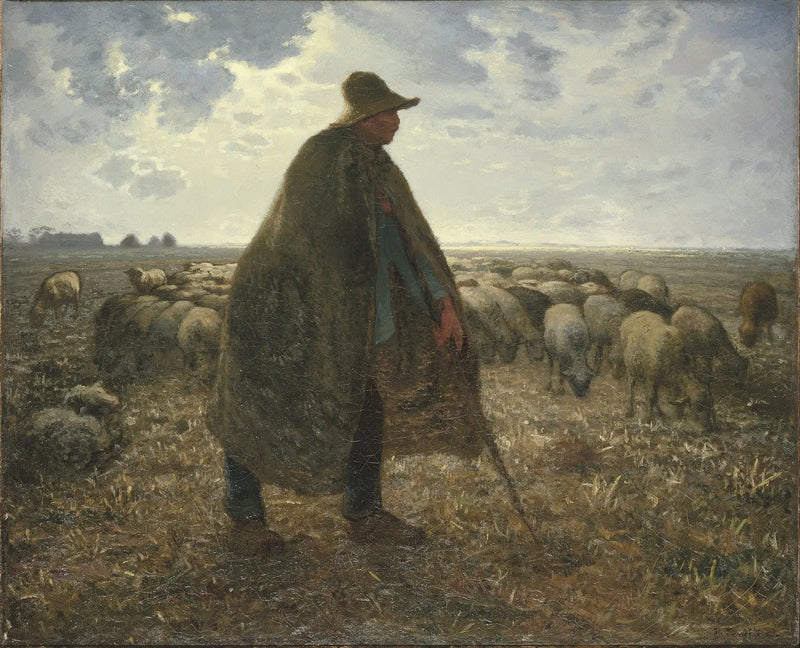 Berger hlídající svůj stádo - Jean-François Millet