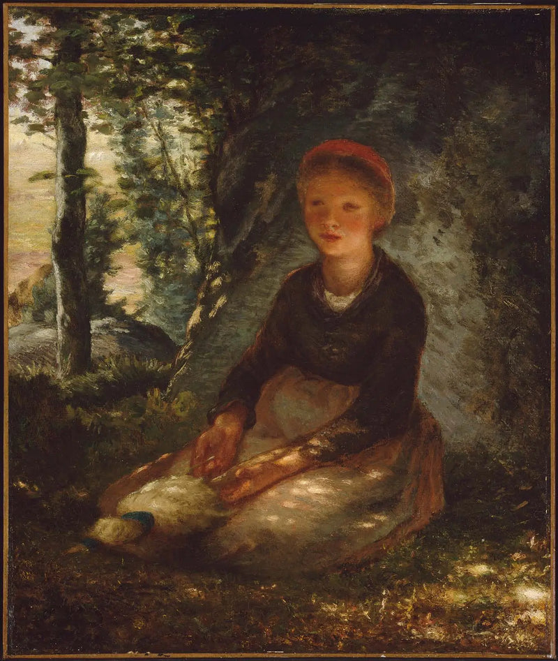 Bergère assise à l'ombre - Jean-François Millet