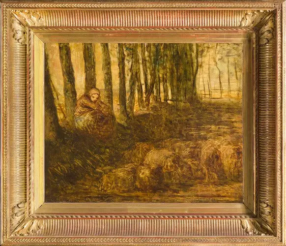 Bergère et stádo - Jean-François Millet