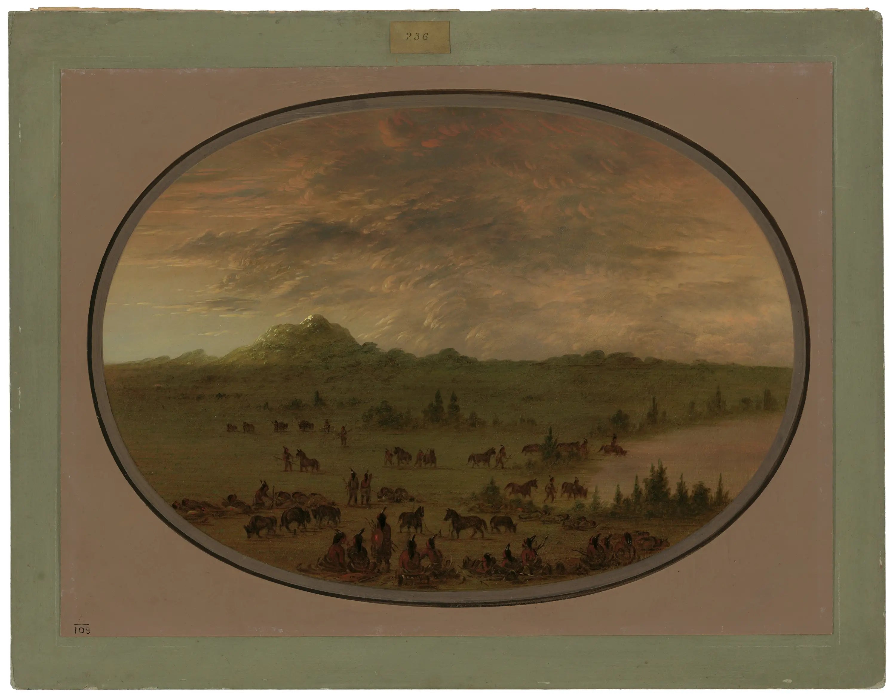 Bivouac d’un groupe de guerre sioux au lever du soleil - George Catlin - Alpha Reproduction