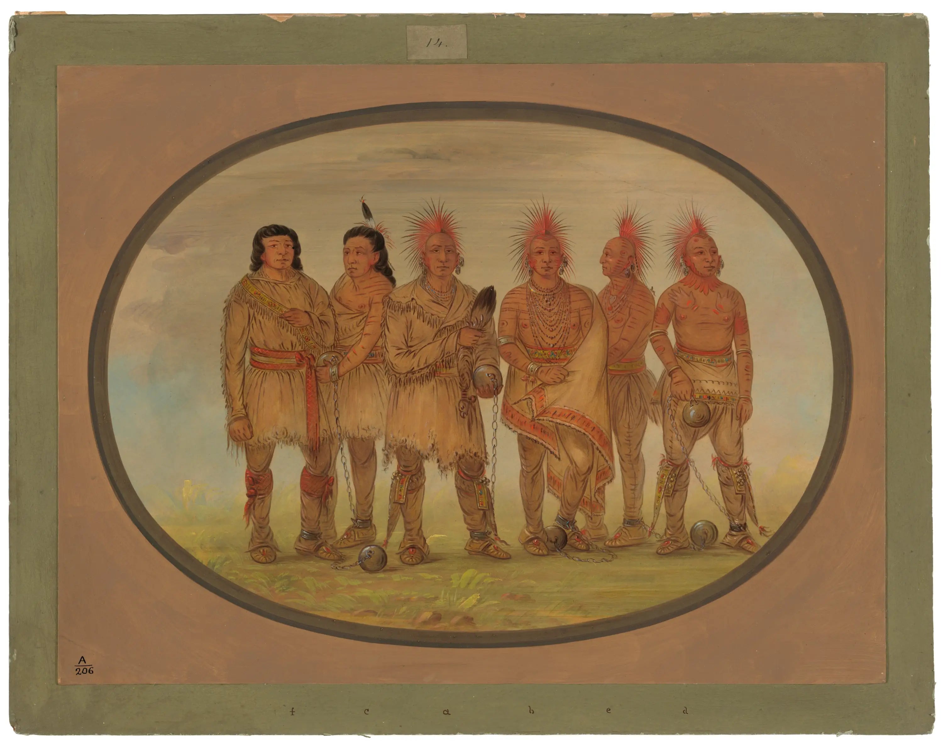 Black Hawk et cinq autres prisonniers Saukie - George Catlin - Alpha Reproduction