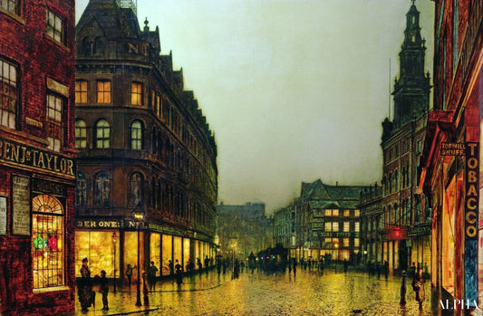 Boar Lane, Leeds - John atkinson grimshaw - Reproductions de tableaux et peintures haut de gamme