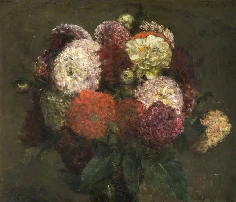 Kytice dahlií - Henri Fantin-Latour
