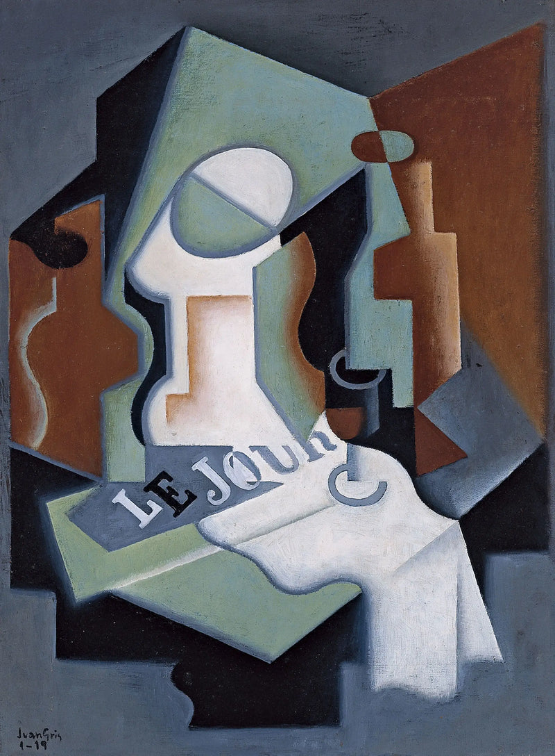 Láhev a mísa na ovoce - Juan Gris