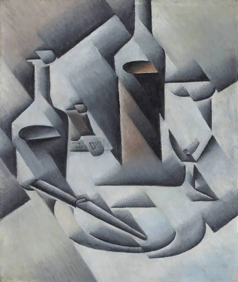 Láhve a nůž - Juan Gris
