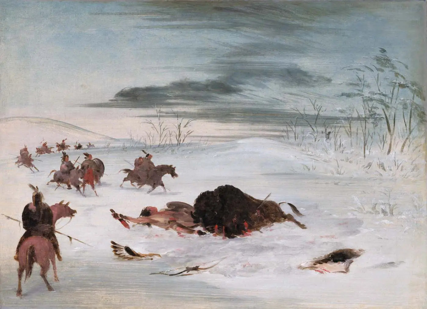 Buffle mâle mourant dans une congère - George Catlin - Alpha Reproduction
