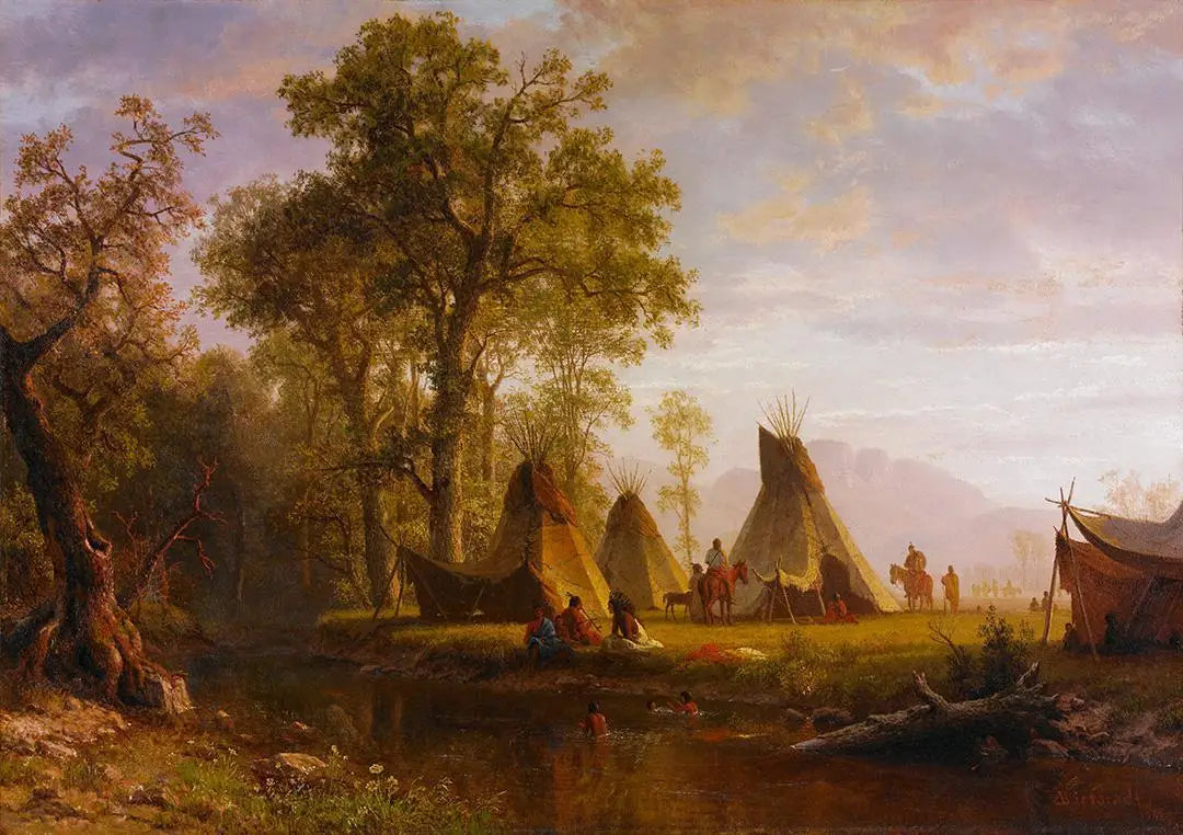 Campement indien fin d’après-midi - Albert Bierstadt - Alpha Reproduction
