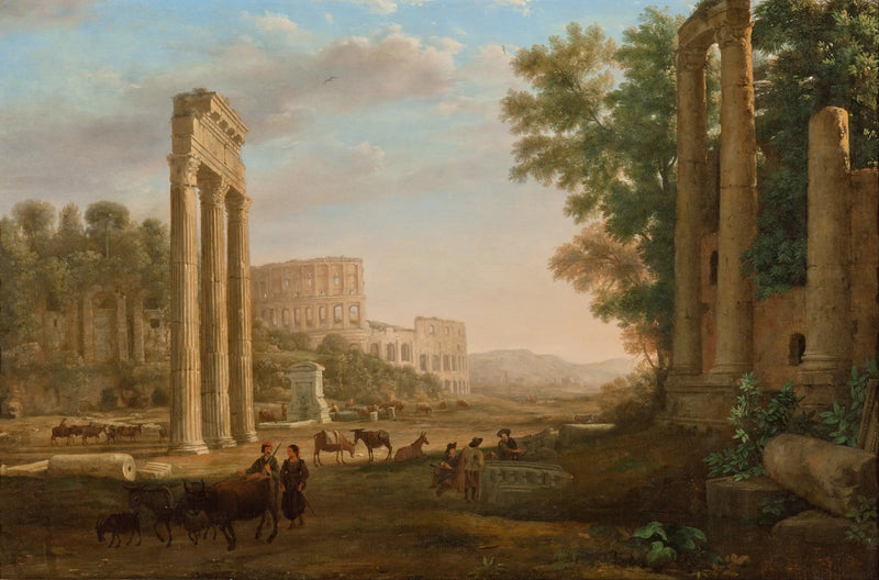 Capriccio s ruinami římského fóra - Claude Lorrain