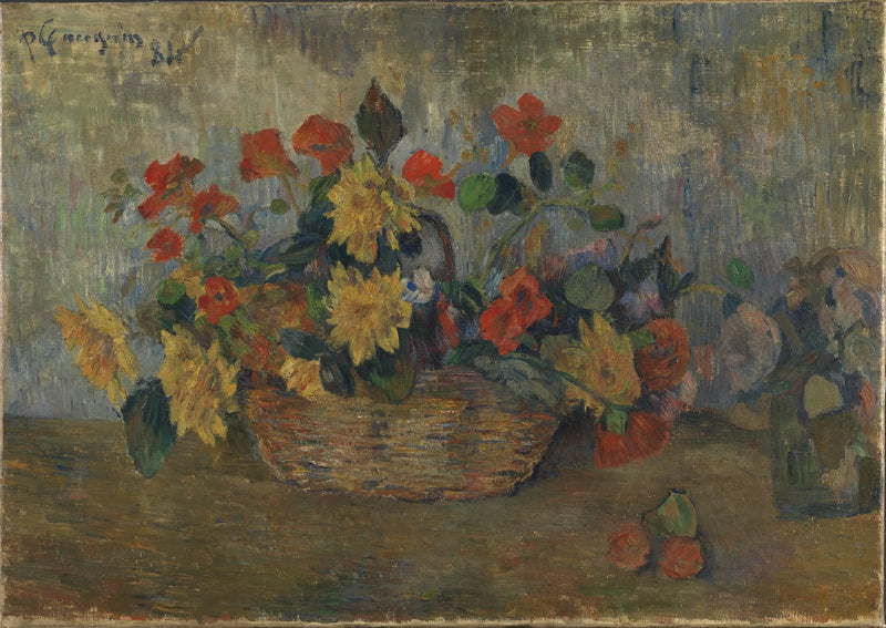 Kapucíny a dalie v košíku - Paul Gauguin