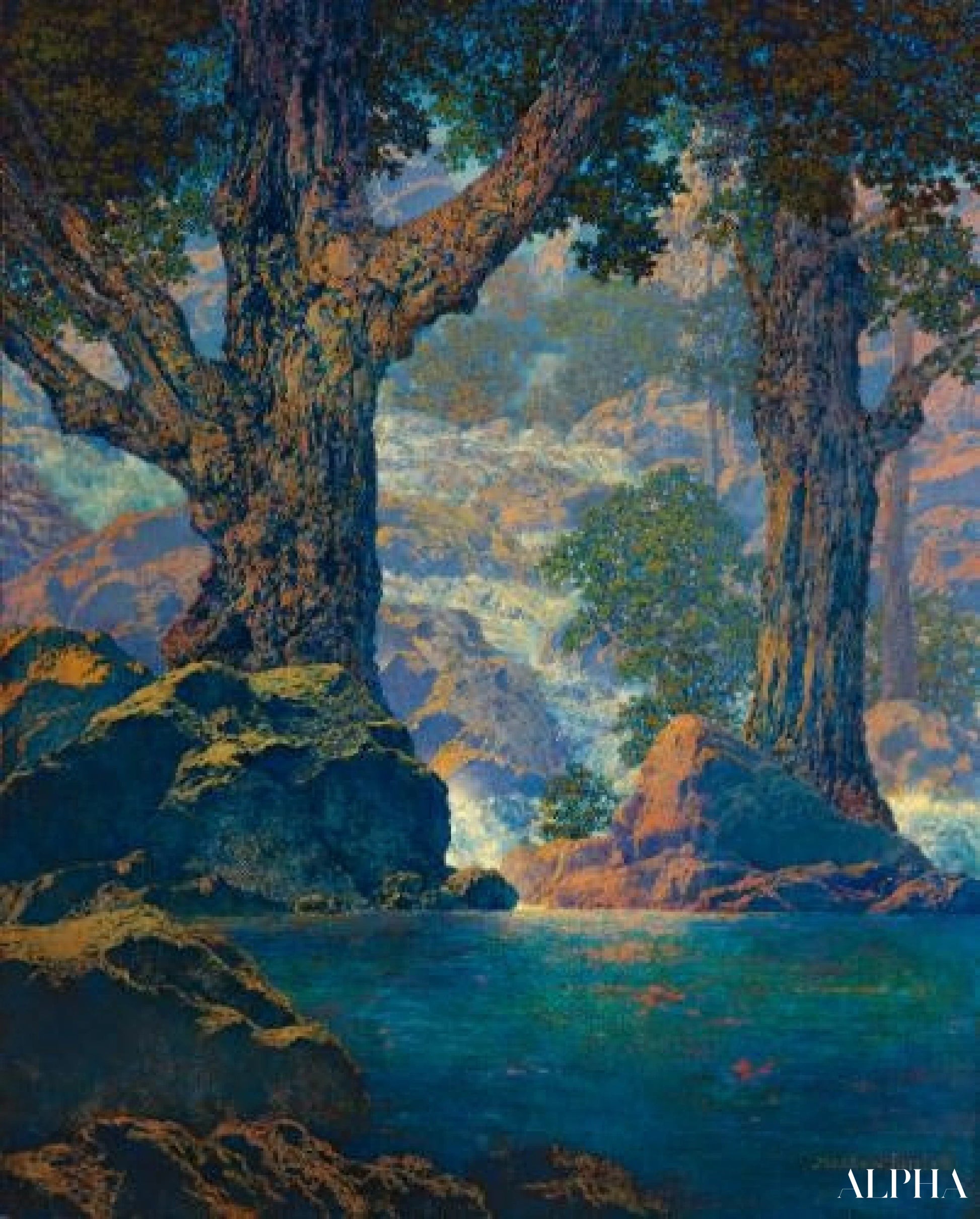 Cascades (Quiet Solitude) - Maxfield Parrish - Reproductions de tableaux et peintures haut de gamme