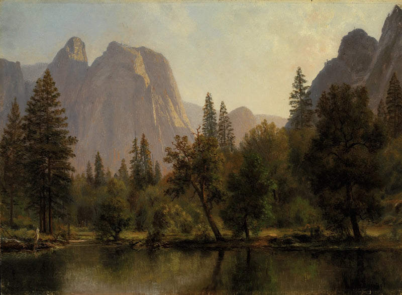 Katedrální skály, údolí Yosemite - Albert Bierstadt
