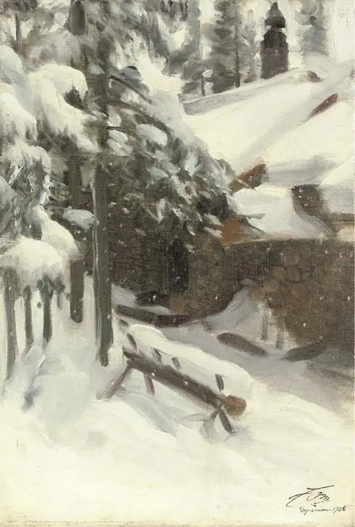 Chata Gopsmor pod sněhem - Anders Zorn