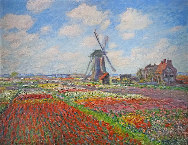Pole tulipánů v Holandsku - Claude Monet