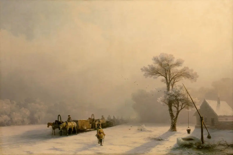 Zimní vozy na cestě - Ivan Aïvazovski