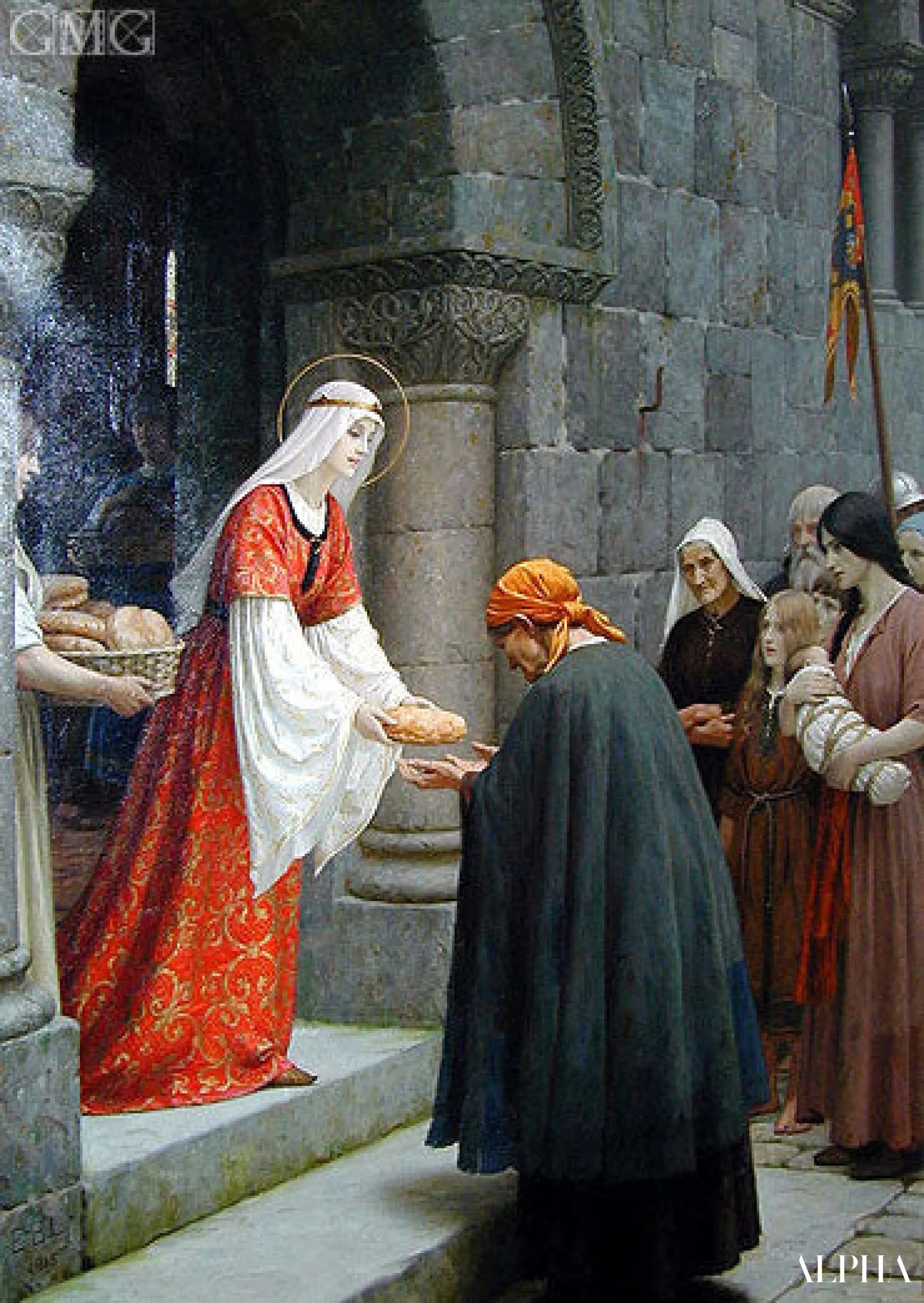 Charité de Sainte Elisabeth de Hongrie - Frederic Leighton Reproductions de tableaux à la peinture à l’huile