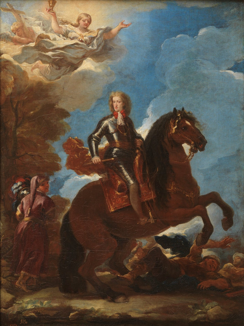 Karel II., král Španělska na koni - Luca Giordano