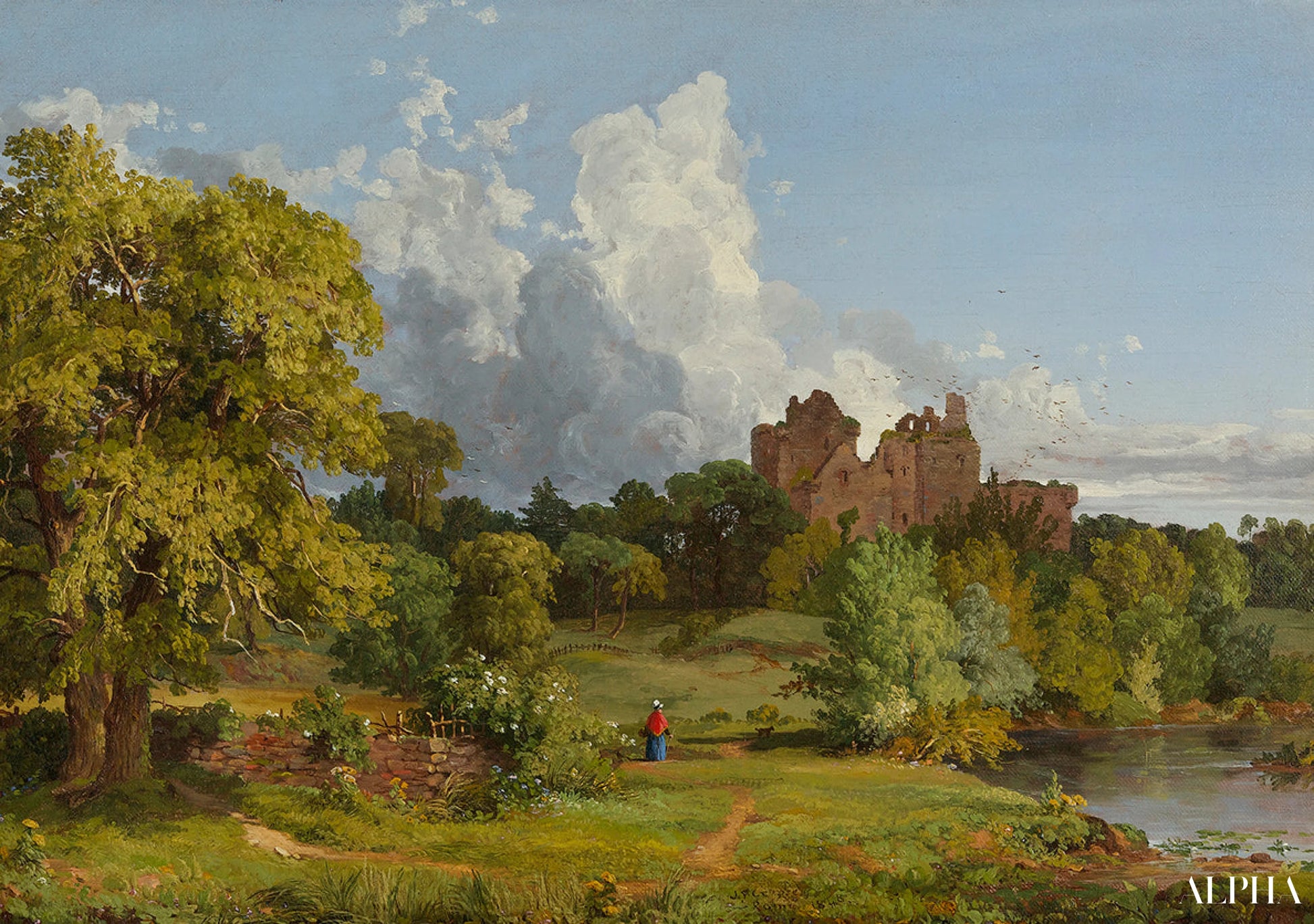Château de Doune - Jasper Francis Cropsey - Reproductions de tableaux et peintures haut de gamme