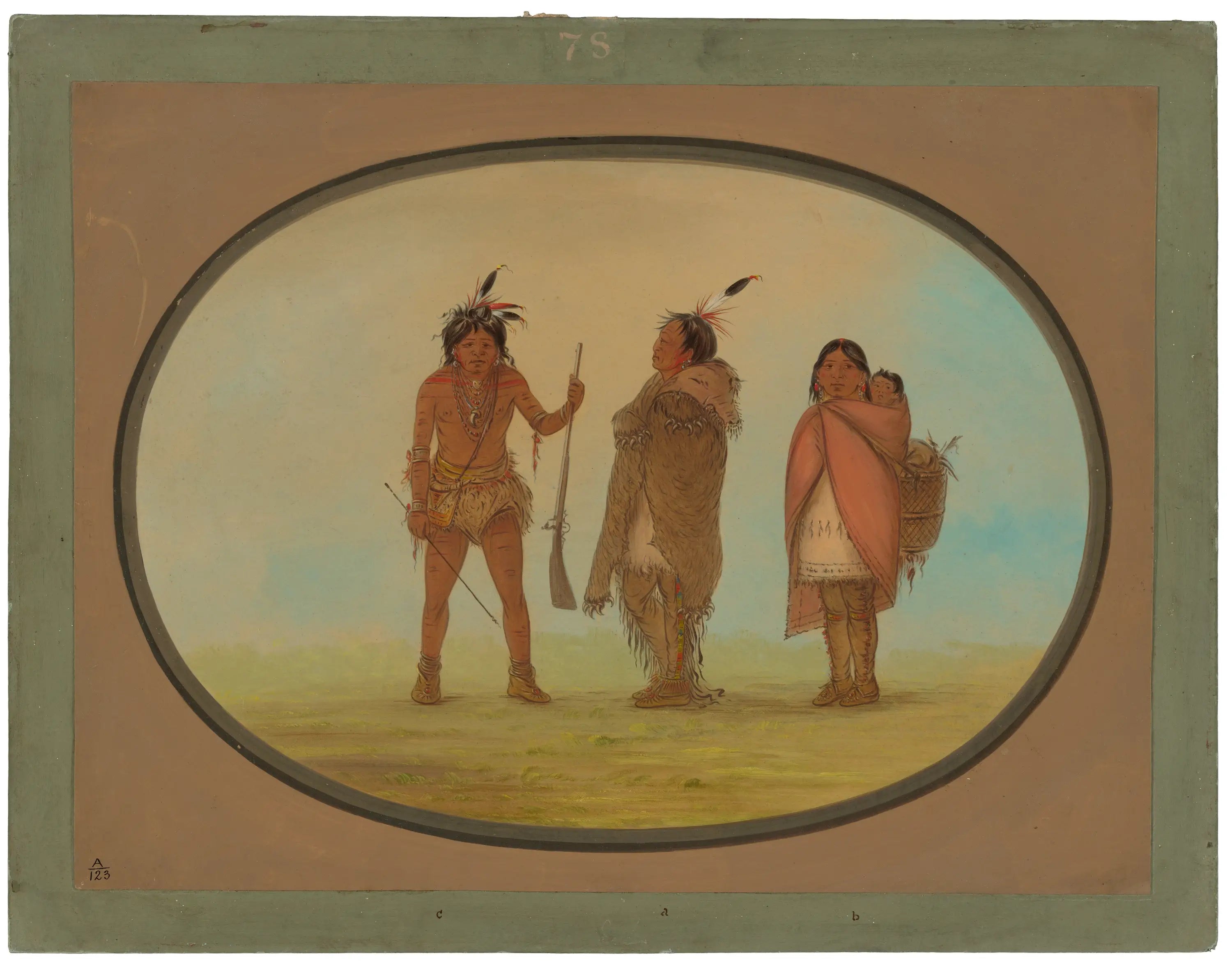 Chef Arapaho sa femme et un guerrier - George Catlin - Alpha Reproduction