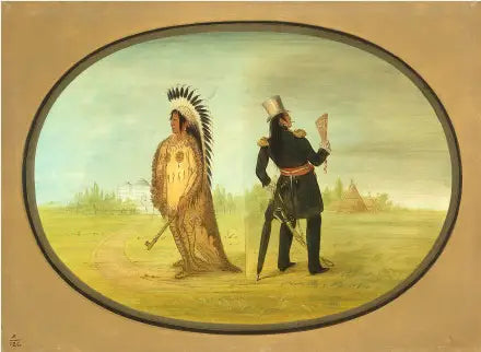 Chef Assinneboine avant et après la civilisation - George Catlin - Alpha Reproduction