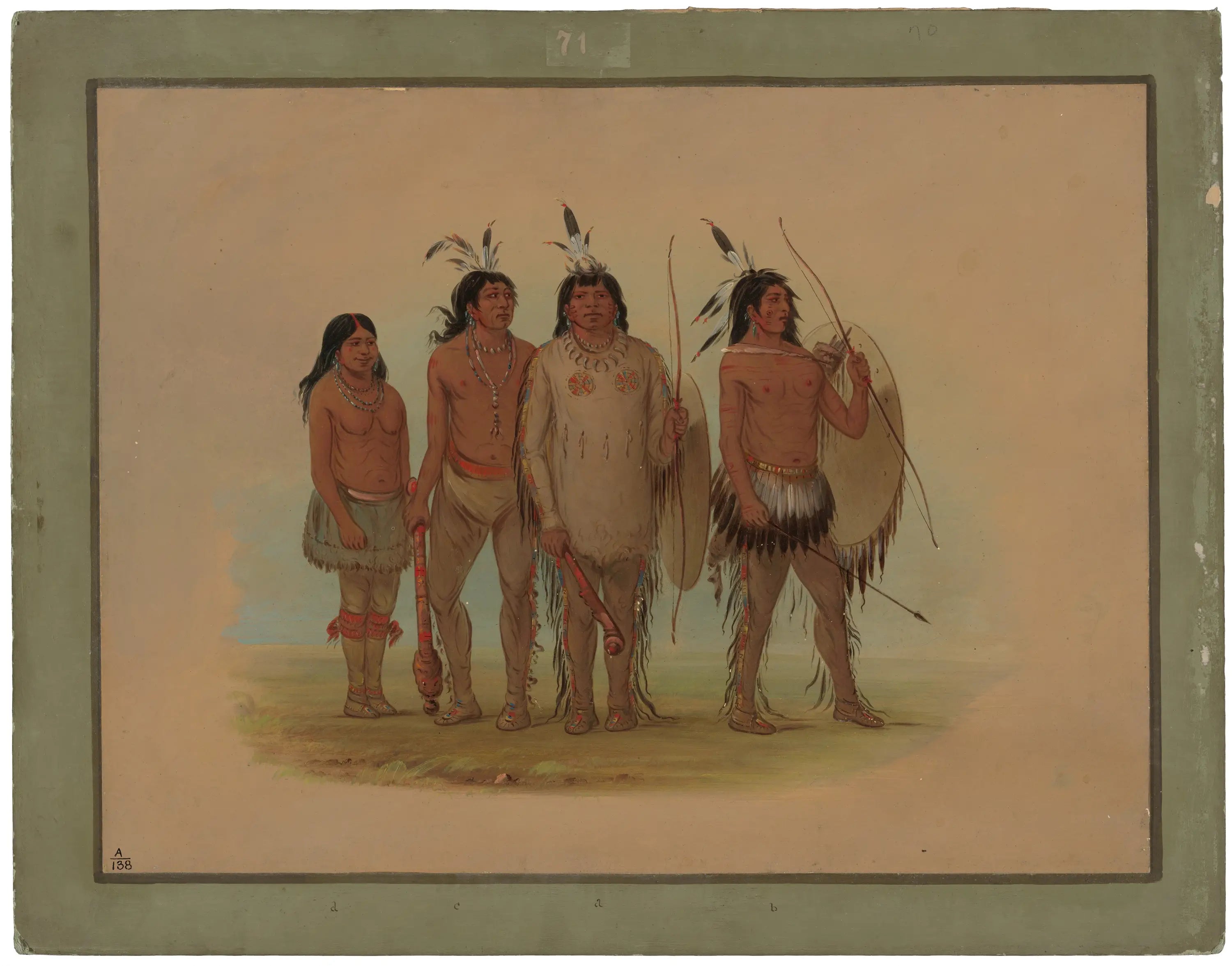 Chef Kiowa sa femme et deux guerriers - George Catlin - Alpha Reproduction