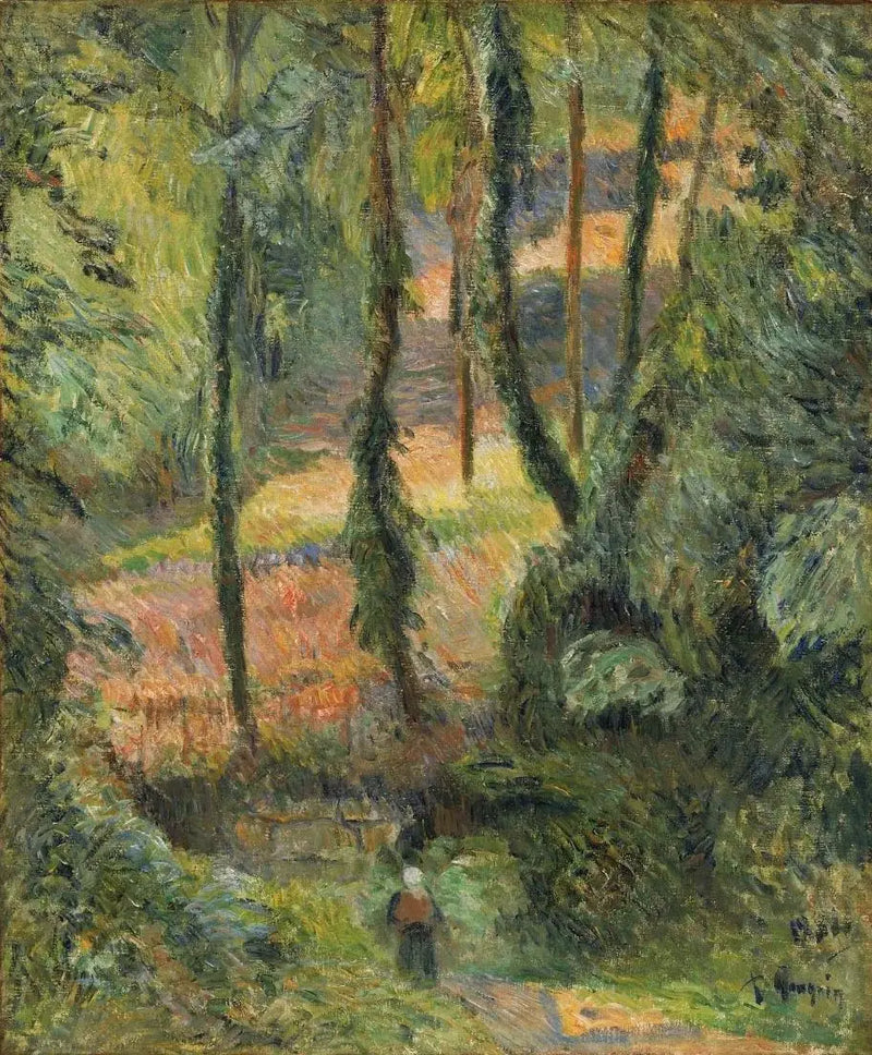 Prázdná cesta v lesnatém svahu - Paul Gauguin