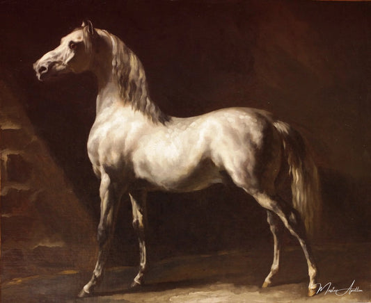 Cheval gris - Théodore Géricault - Reproductions de tableaux et peintures haut de gamme